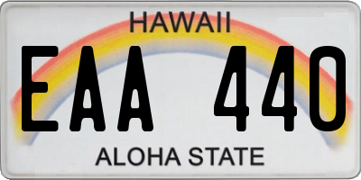 HI license plate EAA440