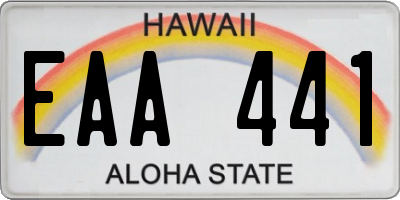 HI license plate EAA441