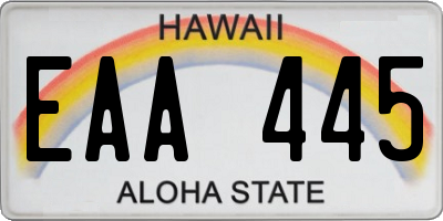 HI license plate EAA445