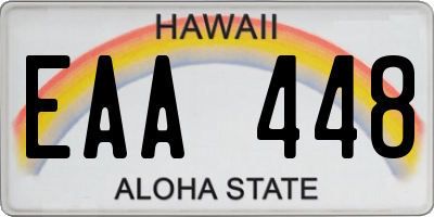 HI license plate EAA448