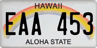 HI license plate EAA453