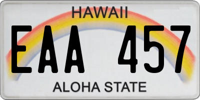 HI license plate EAA457