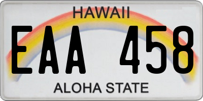 HI license plate EAA458