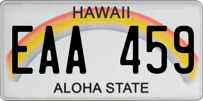 HI license plate EAA459