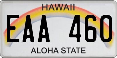 HI license plate EAA460