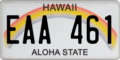 HI license plate EAA461