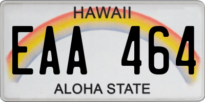 HI license plate EAA464