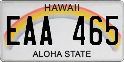 HI license plate EAA465