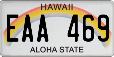 HI license plate EAA469