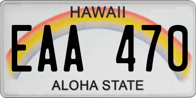 HI license plate EAA470