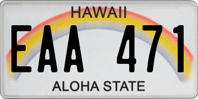 HI license plate EAA471