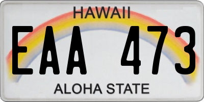 HI license plate EAA473