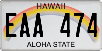HI license plate EAA474