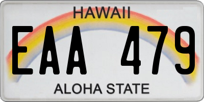 HI license plate EAA479