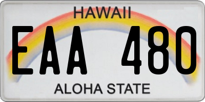 HI license plate EAA480