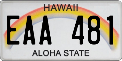 HI license plate EAA481