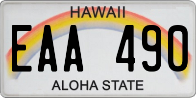 HI license plate EAA490