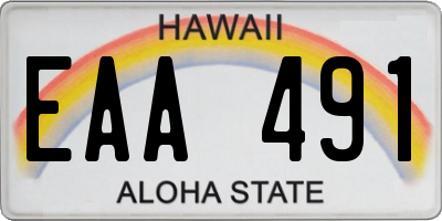 HI license plate EAA491
