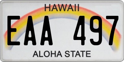 HI license plate EAA497