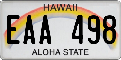 HI license plate EAA498