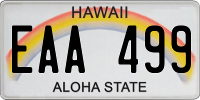 HI license plate EAA499