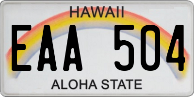 HI license plate EAA504