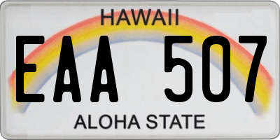 HI license plate EAA507