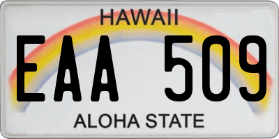 HI license plate EAA509