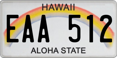 HI license plate EAA512