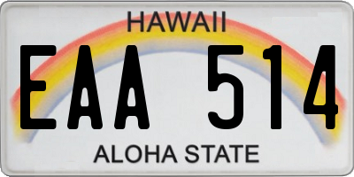 HI license plate EAA514