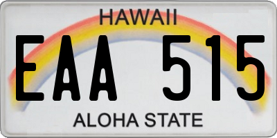 HI license plate EAA515