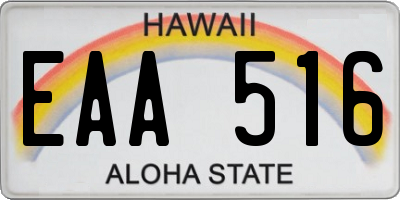 HI license plate EAA516
