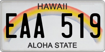 HI license plate EAA519