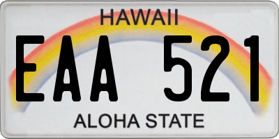 HI license plate EAA521