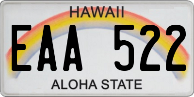 HI license plate EAA522