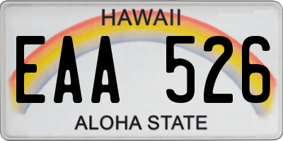 HI license plate EAA526