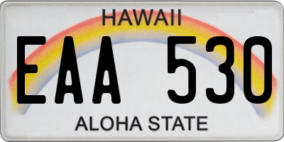 HI license plate EAA530