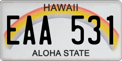 HI license plate EAA531