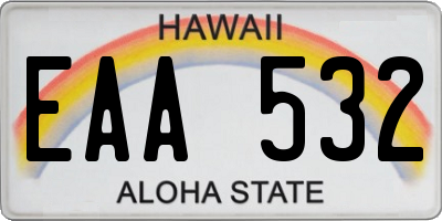 HI license plate EAA532