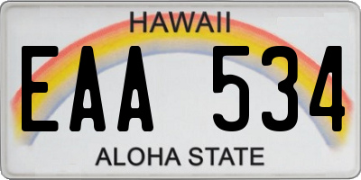 HI license plate EAA534