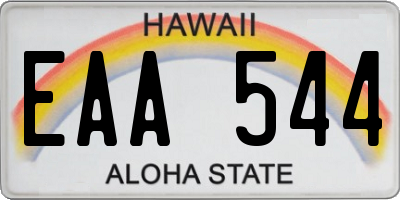 HI license plate EAA544