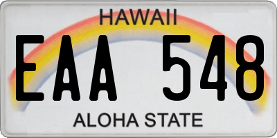 HI license plate EAA548