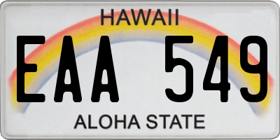 HI license plate EAA549