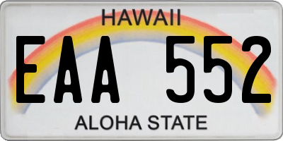 HI license plate EAA552