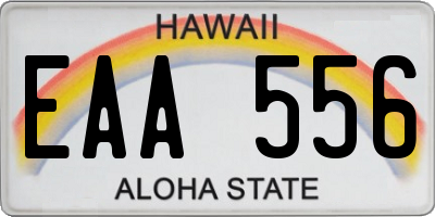 HI license plate EAA556