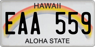 HI license plate EAA559