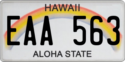 HI license plate EAA563