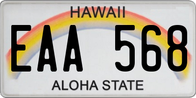 HI license plate EAA568