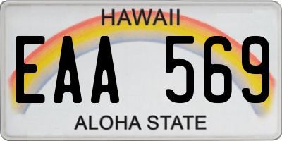 HI license plate EAA569