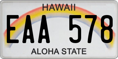 HI license plate EAA578